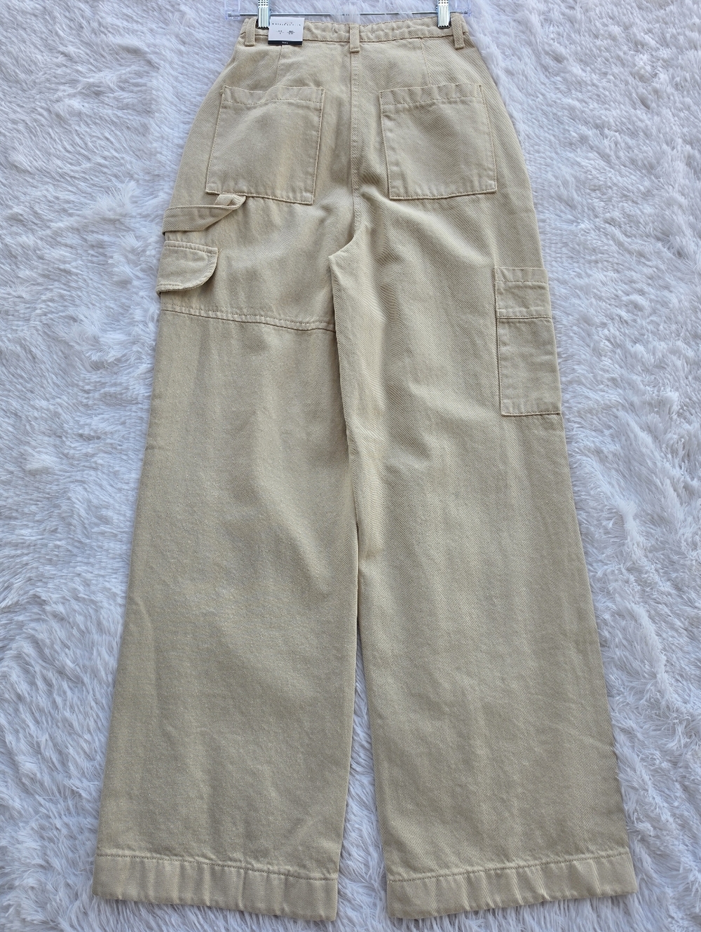 Hustle N Holla Kerry High Rise Tan Carpentet Cargo Jeans - Picture 7 of 9